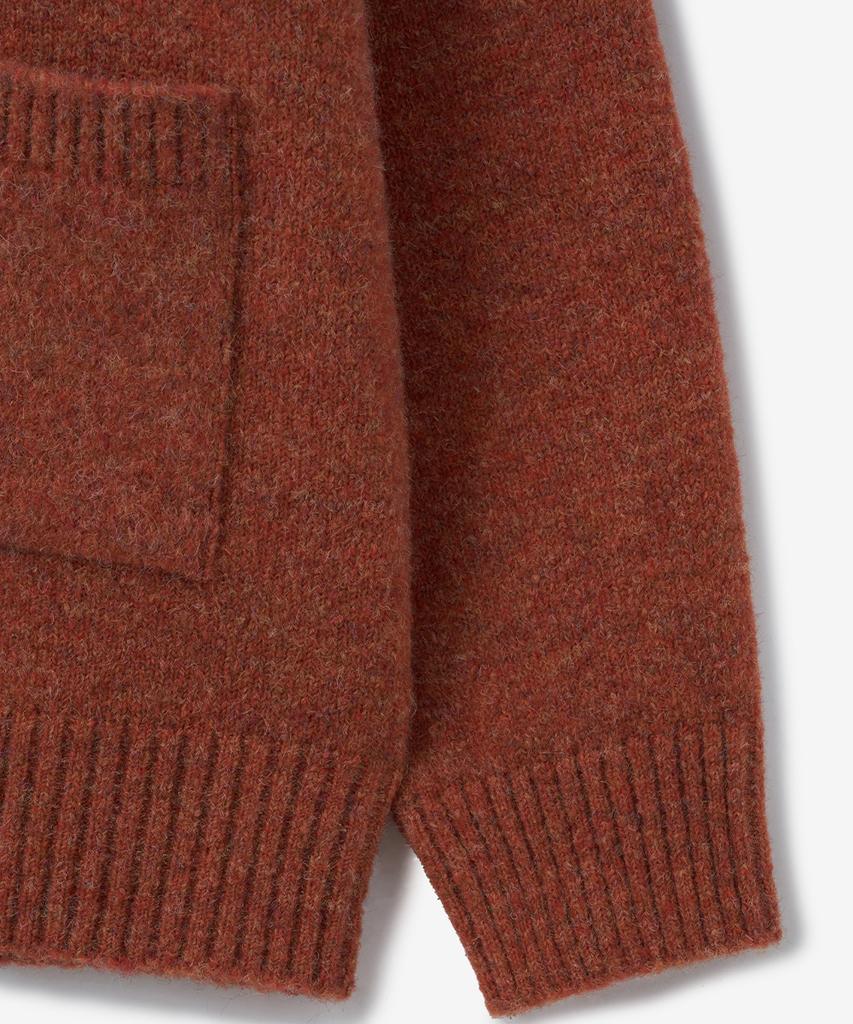Blond9 Wool Boucle V-Neck Cardigan_Orange