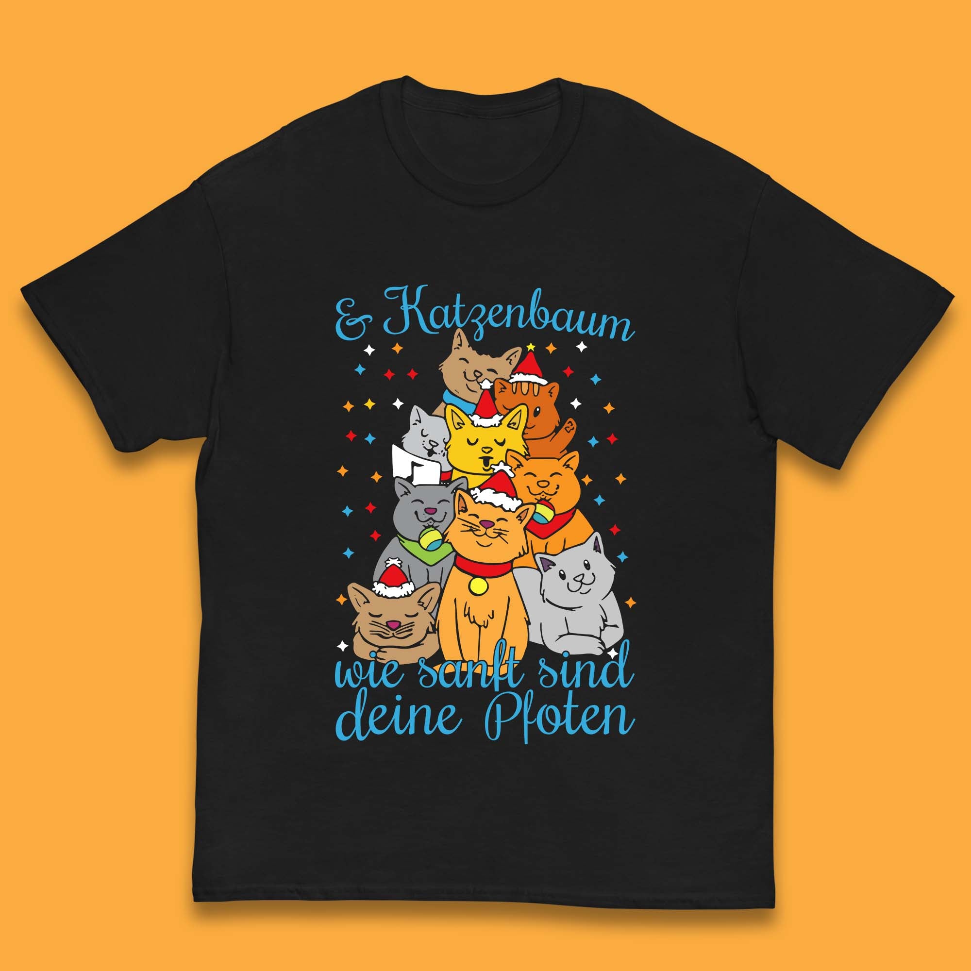 Cute Cats Tree Christmas Kids T-Shirt 140
