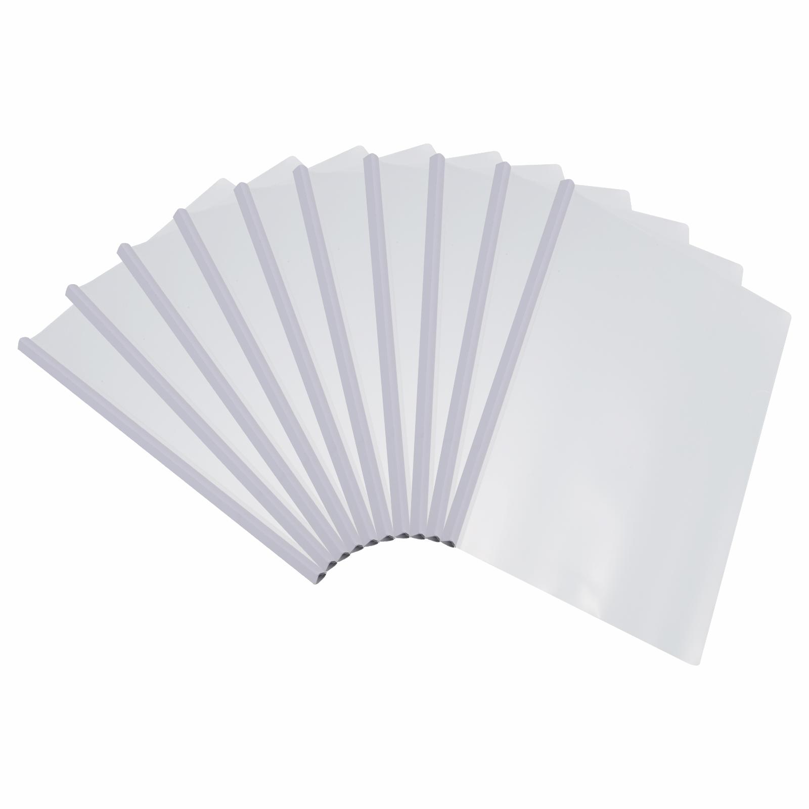 10Pcs Clear Report Covers with Sliding Bar 10mm Slide-Grip Resume Covers 75Sheet Capacity A4 Presentation Folder for File Resume