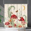 Bathroom Waterproof Curtain Digital Printing Plant Mushroom Shower Curtain Non-Punching Toilet Partition Curtain Shower Cloth