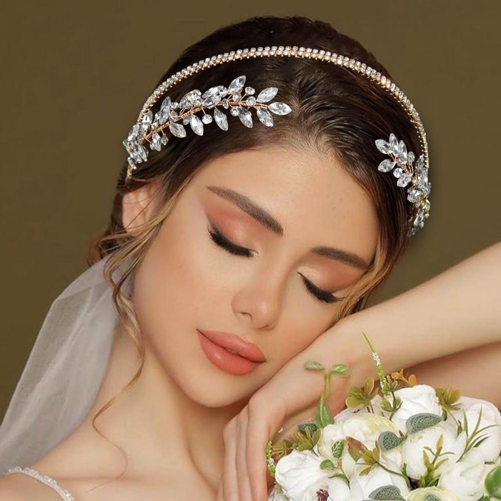 Elegant Princess Queen Crown Shiny Bridal Head Hoop Vintage Women Headpiece  Girls