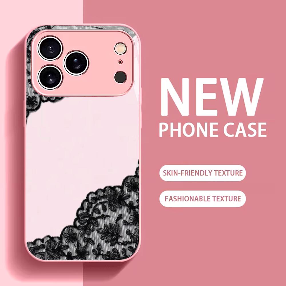 Trendy Pink Clear with Black Phone Case Mobile Phones for Iphone 17 Pro Max Cover Glass for iPhone 17 16 15 14 13 12 Pm Pro Plus