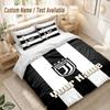 Custom Name Bedding Set 3 PiecesJuventus FC Print Duvet Cover + 2 Pillowcases Soft Bed Decor