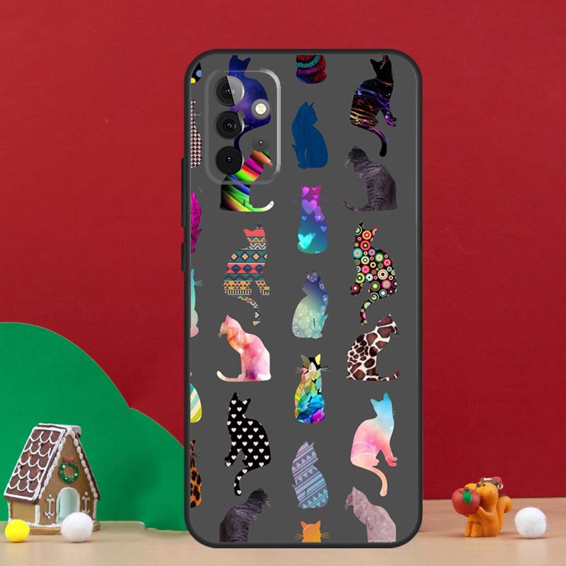 Cute Cartoon Cats Collage Case For Samsung Galaxy A55 A52 A32 A12 A33 A06 A16 A26 A36 A56 A15 A53 A13 A34 A54 A14 A17