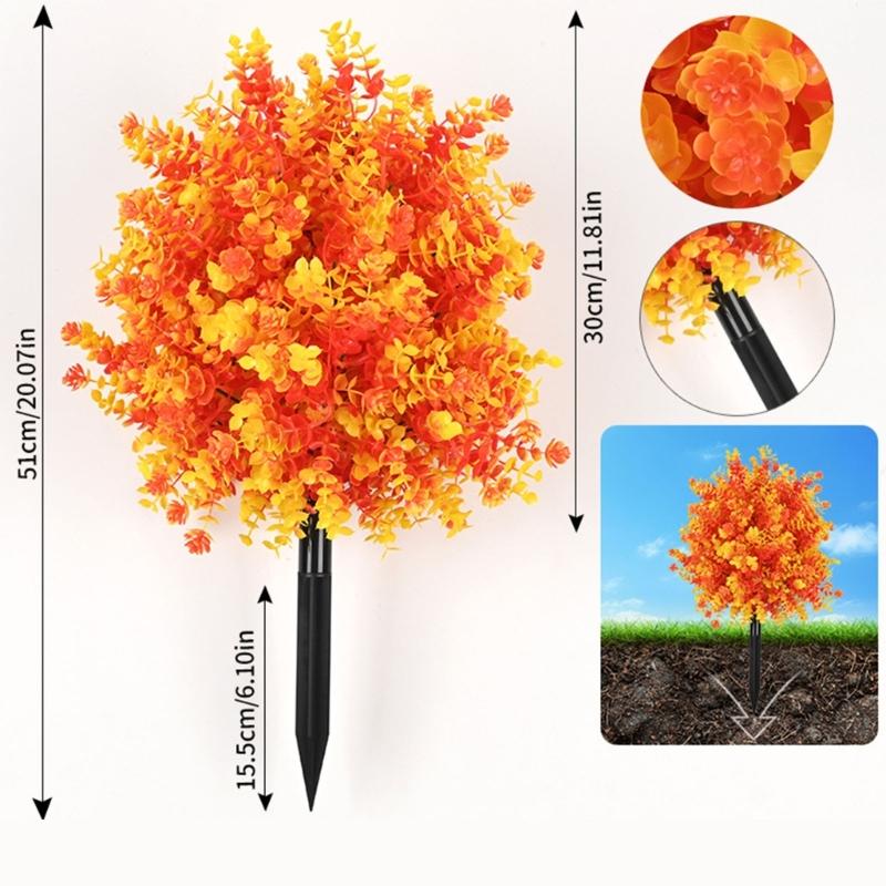 Realistic Artificial Eucalyptuses Leaves Ground Stakes For Outdoor Garden Decoration With Weather Resistant Plastic And Soft Rubber