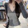 Neck lace knitted sweater women's inner wear autumn and winter new slim-fitting and thin bottoming shirt top