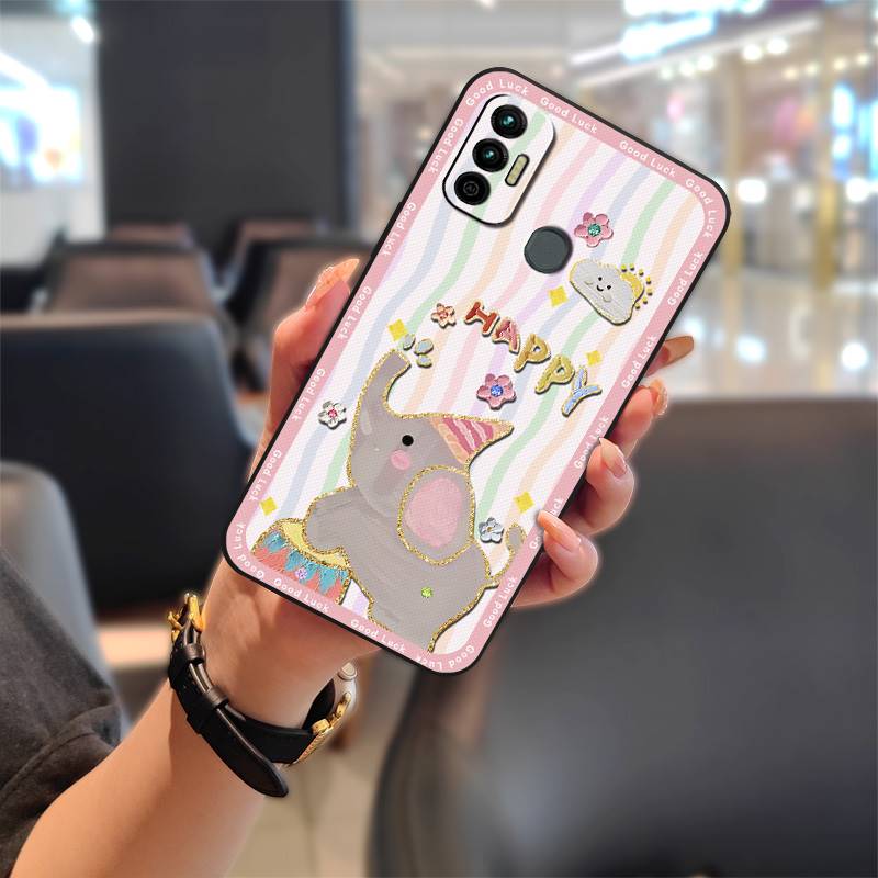 Cute Dirt-resistant Phone Case For Tecno Spark 7/Spark7T Fashion Design Cartoon Silicone Back Cover Full Wrap Graffiti