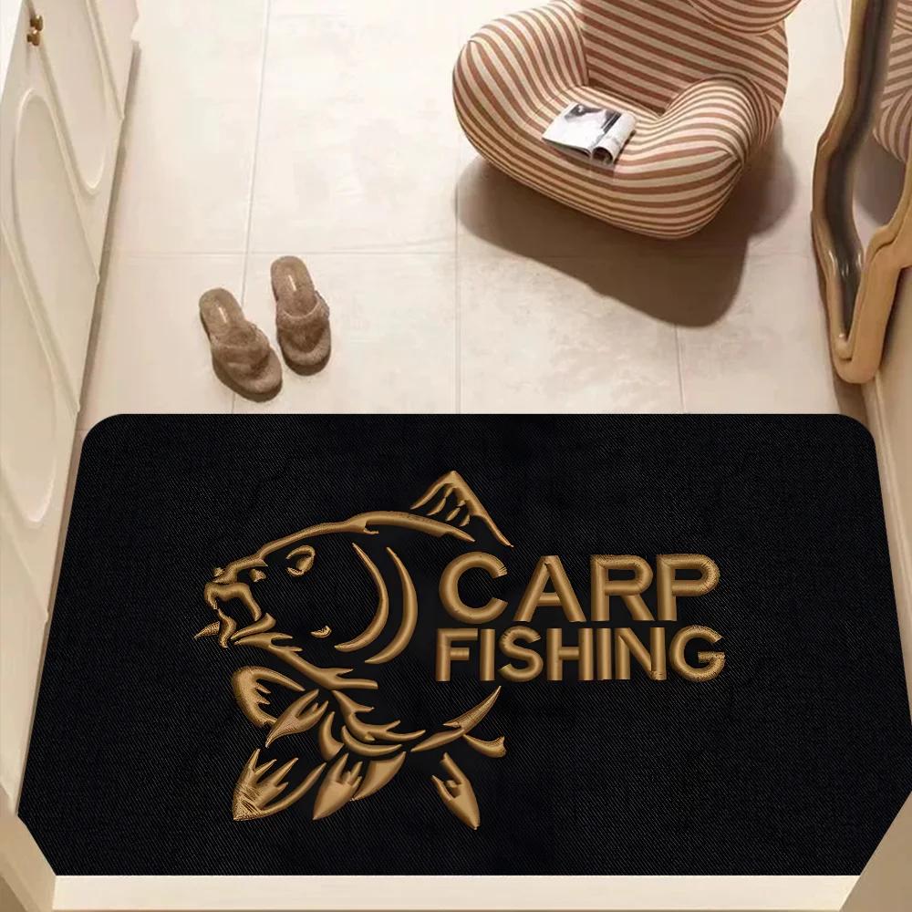 Nash Fishing Logo Floor Mat Bathroom Mat Kids Room Bedroom Decoration Balcony Anti-Slip Doormat Living Room Bedside Area Rugs