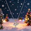 Charm Female Christmas Tree Pendant Necklace Vintage Silver Color Wedding  For Women