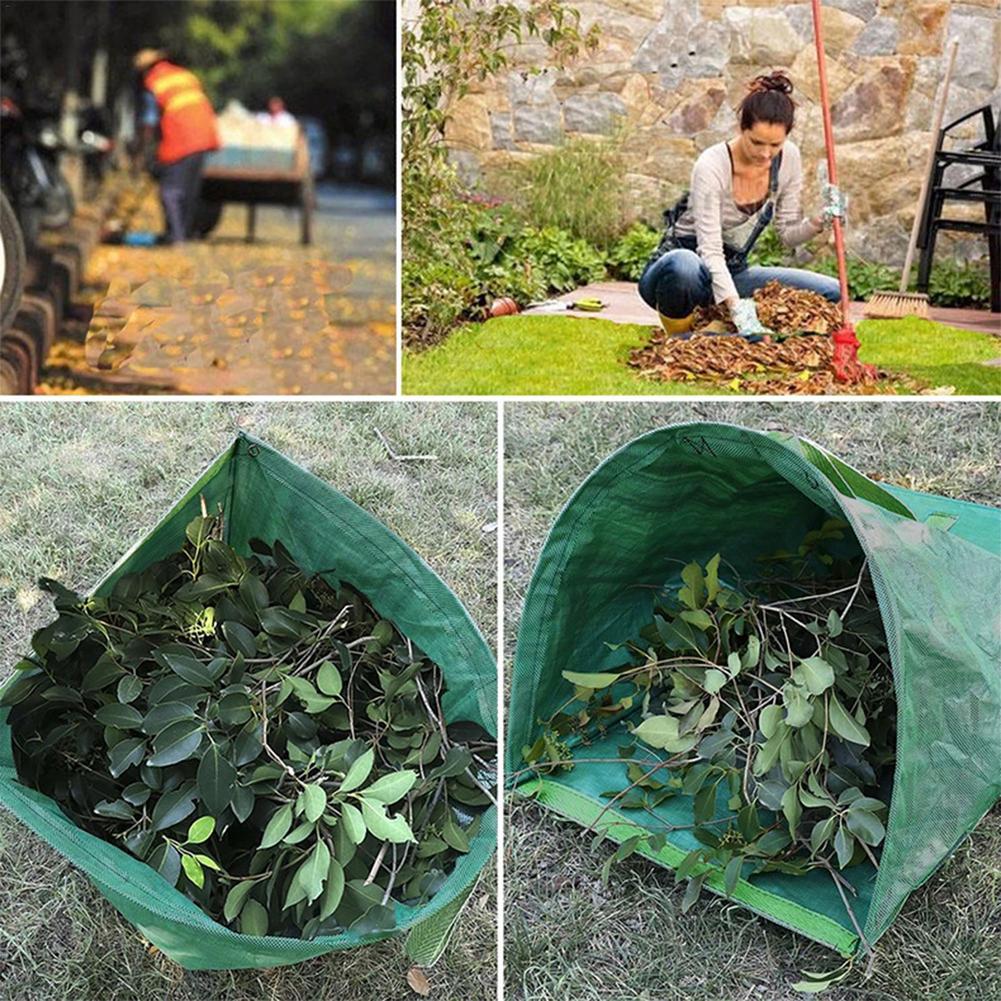 Large Capacity Garden Bag Deciduous Bag Reusable Leaf Sack Trash Can Garden Garbage Waste Collection Container Storage Bag