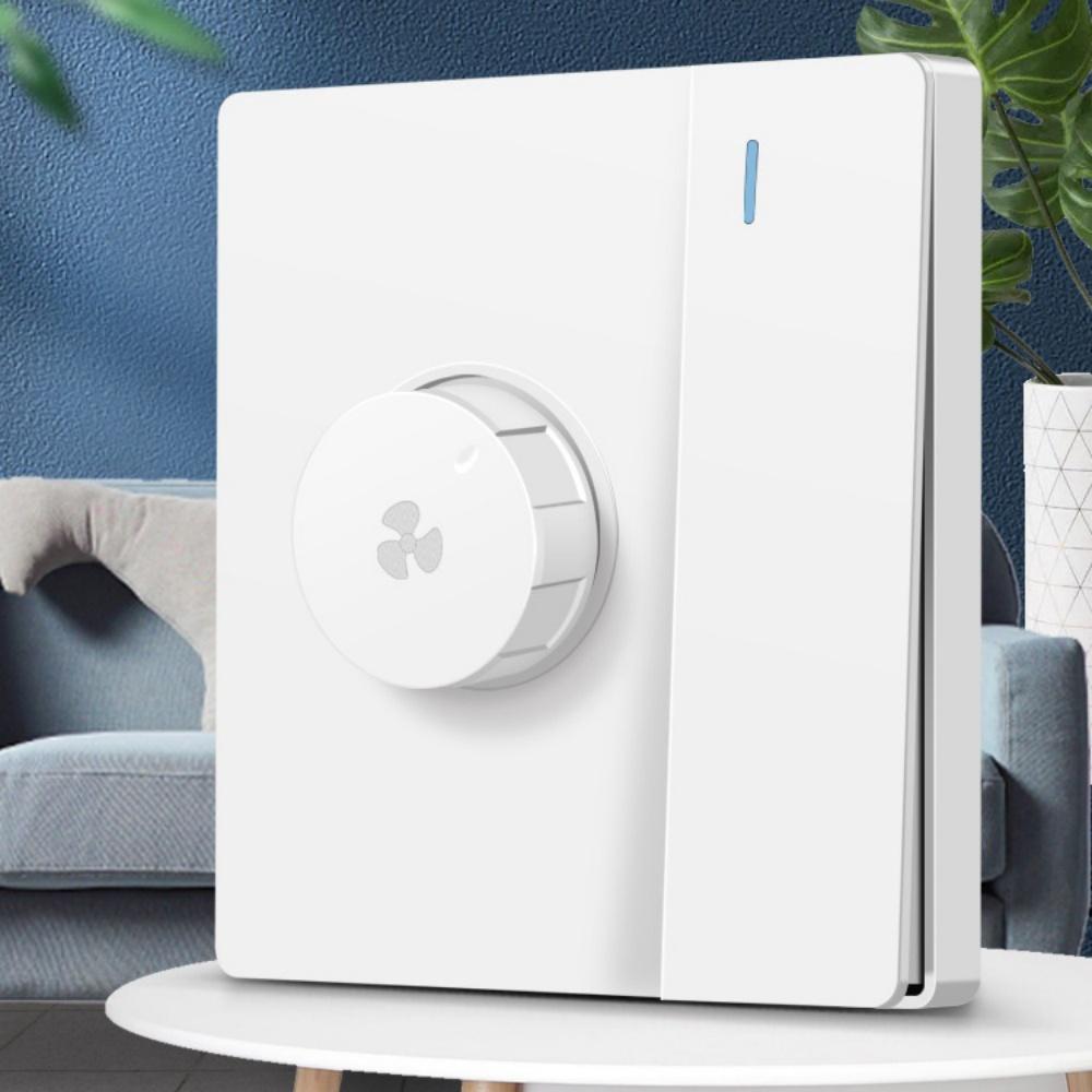 Fan Speed Controller With Switch White 220V-300W Switch Panel