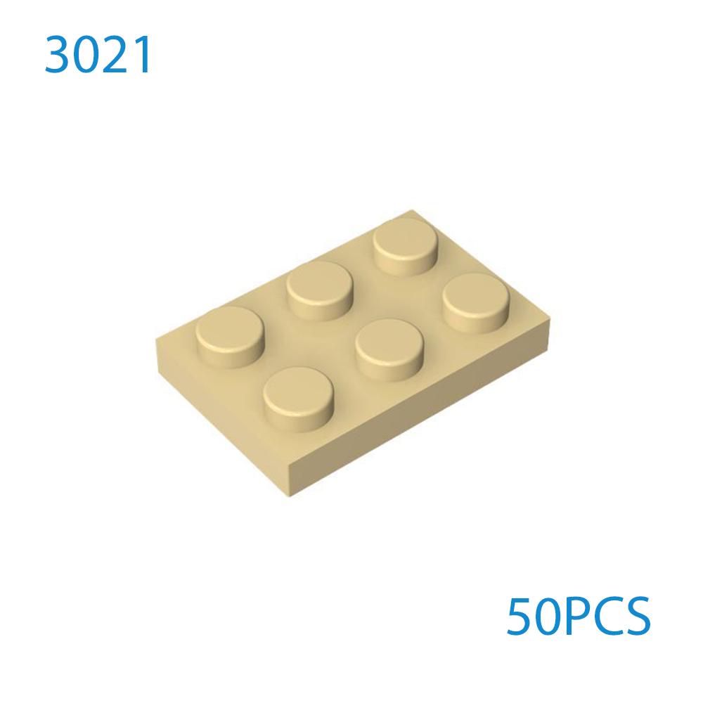 50pcs DIY MOC Building Blocks Thin Figures Bricks 2x3 Dots 12Color Educational Compatible 3021 Toys for Children Christmas gift