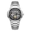 Mark Fairwhale Automatic Mechanical Watch 39MM Metal Case Band Skeleton Movement Exhibition Caseback Waterproof Luminous Dress