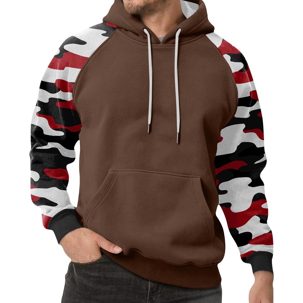 Herren Camouflage Sweatshirt Hoodie Herren Sport Übergröße Freizeit Sweatshirt