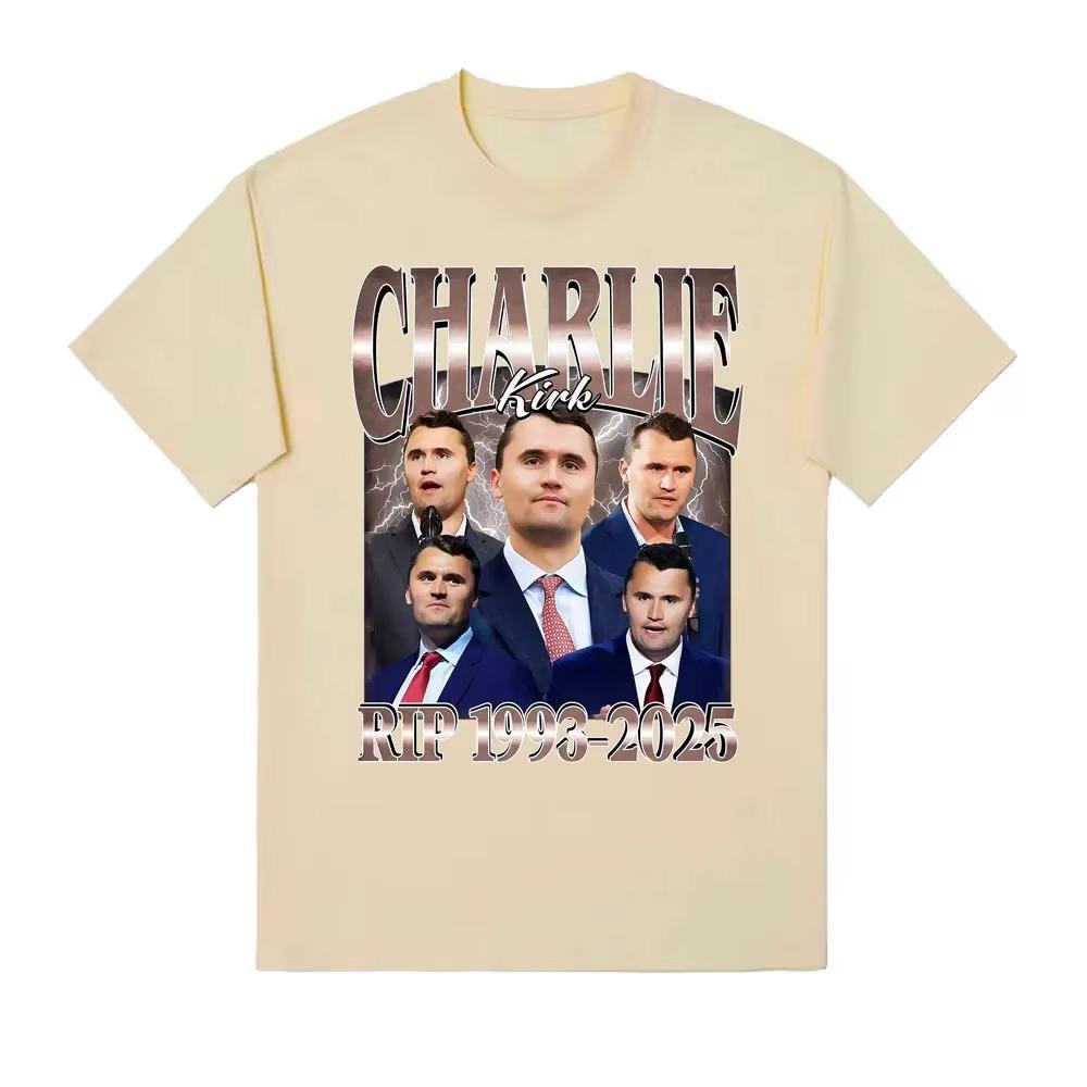 Comical Charlie Kirk Rip 19932025 Political Commemorative Retro Graphic Unisex And Unisex Summer Print Cotton Tshirt