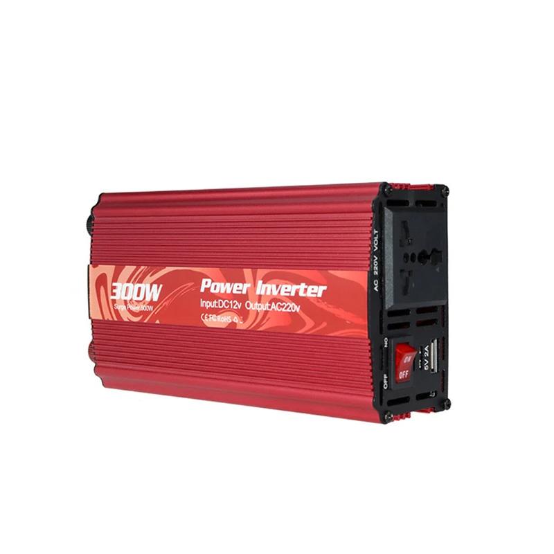 300W DC To AC Power Converter Portable Inverter DC 12V To AC 220V Daily Household Power Converter красный