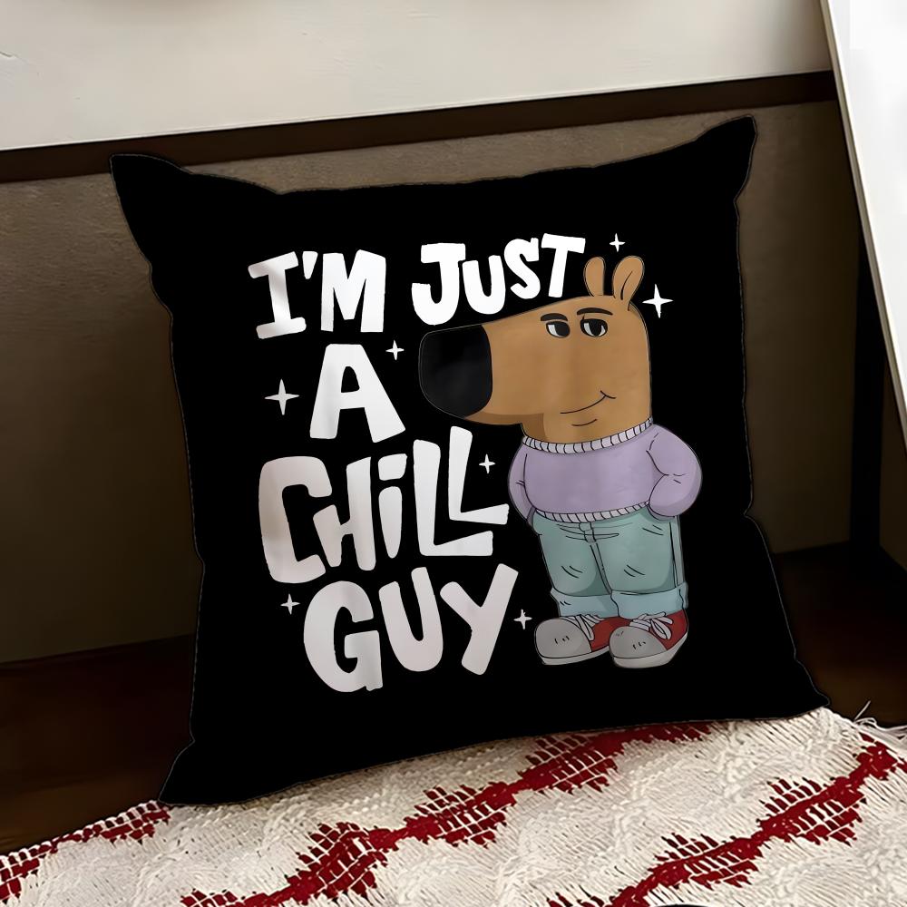 

Anime CChill GGuy Cushion Cover Reversible Soft Durable Pillow Cover Home Car MultiScene Use for Daily Comfort 30X30cm