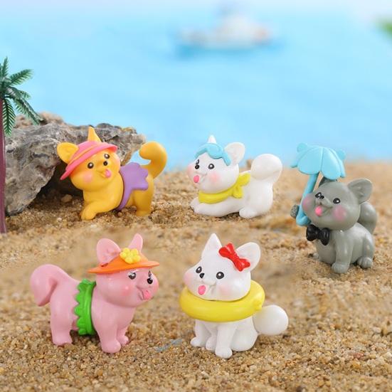 

5 шт. Декоративная антидеформированная мода Яркое выражение Фигурка щенка Мини Фея Сад Украшение Модель Собаки