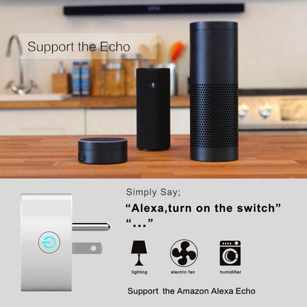 WIFI Smart Socket Mini Outlet Switch Compatible with Alexa Remote Control by Smart Phone (US Specification)