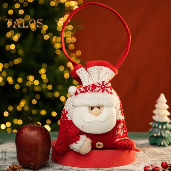 Weihnachts-Süßigkeitentüte, Schneemann, Weihnachtsmann, Rentier, Puppentasche, Kordelzug, Weihnachts-Goody-Halter, Geschenktüten für Heiligabend