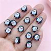 50Pcs 9mm Mini Penguin Resin Flat Back Ornaments Cartoon Design for Manicure Hair Bow Decor