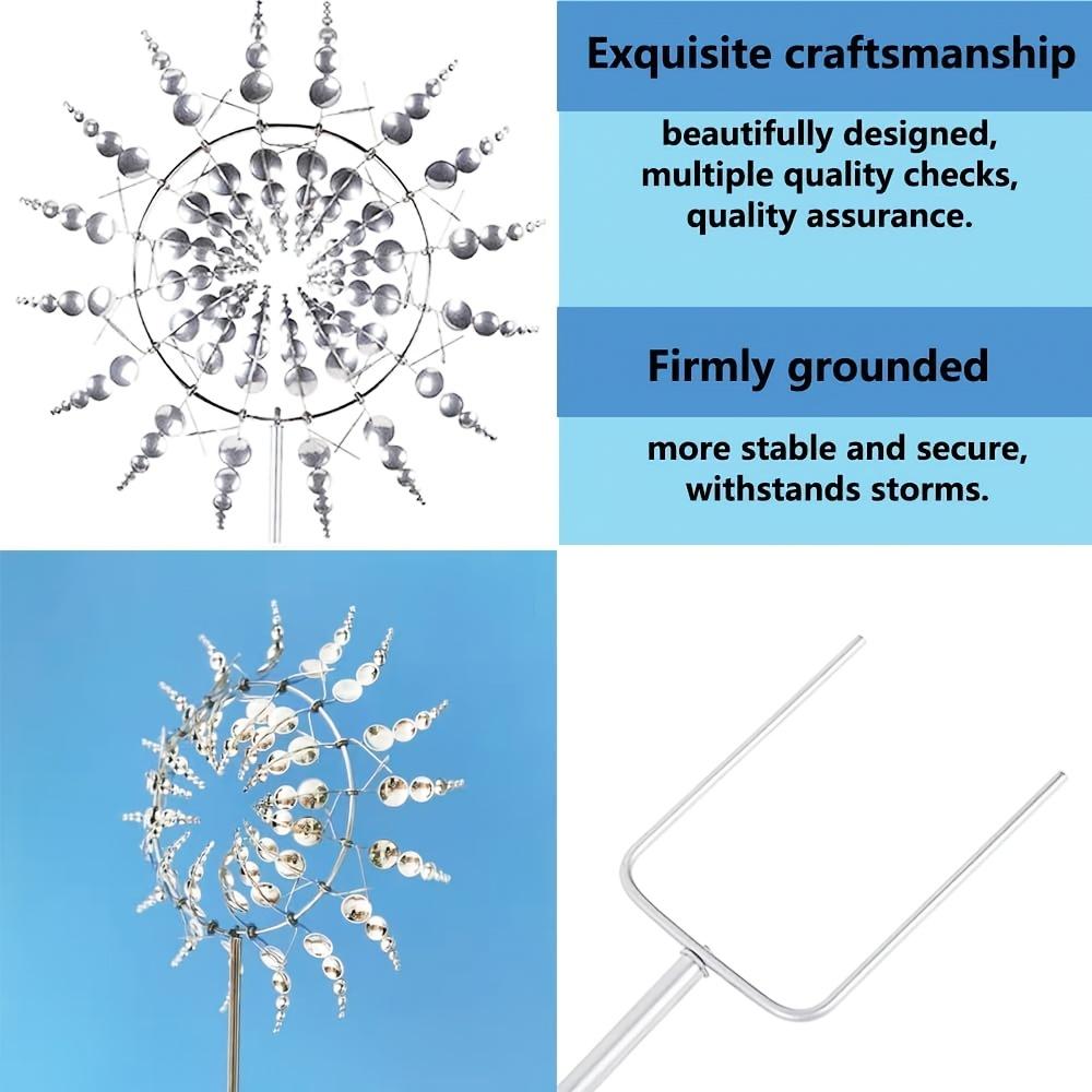 1pc Iron Windmills Sculpture - 3D Kinetic Windmill with Intricate Metal Leaf Design, Perfect for Outdoor Garden Yard Art & Windcatcher Decoration