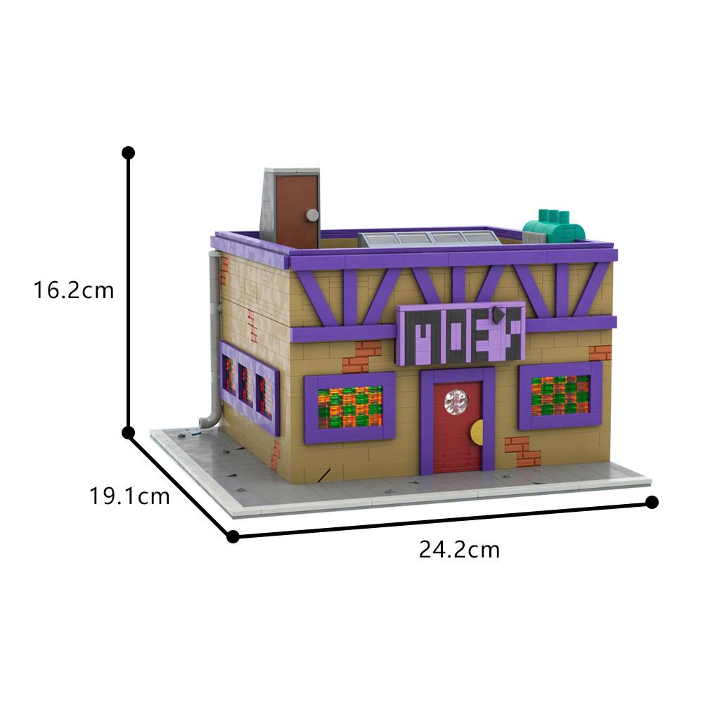 

Gobricks MOC Симпсонівський Модульний Таверна Моу Цегляна Модель Місцезнаходження Спрінгфілда Модульна Таверна Моу Бар Будівельні Блоки Іграшки Подарунок
