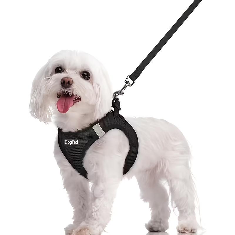 

Soft Lightweight Walk-in Dog Harness Leash Set, Breathable Mesh & Reflective Pet Vest S чёрный