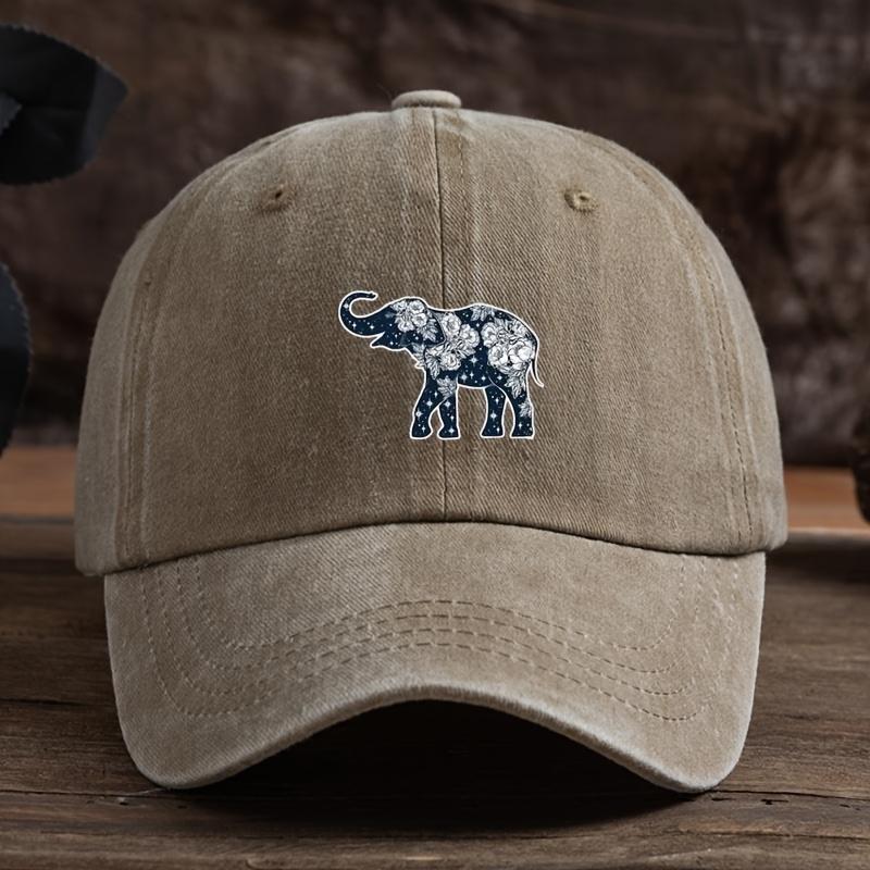 Flower elephant print baseball cap for men and women, outdoor fashion multifunctional duckbill cap