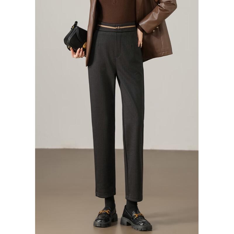 

Kebei er Women s Black Straight-Leg Commuter Pants L