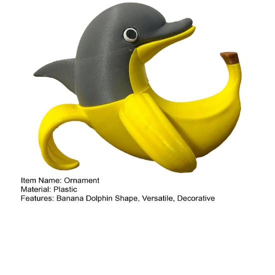 Banana Dolphin Ornament Banana Design Statue with Dolphin Inside Banana-themed
