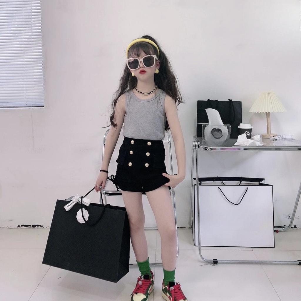 Girls' Denim Shorts Summer Drawstring Thin Children's Shorts