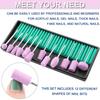 YIKOOLIN 12/30pcs Cutters For Manicure Machine Quartz Scrub Stone Wool Nail Drill Bit Rotary Burr Grinding Mill Pedicure Kit