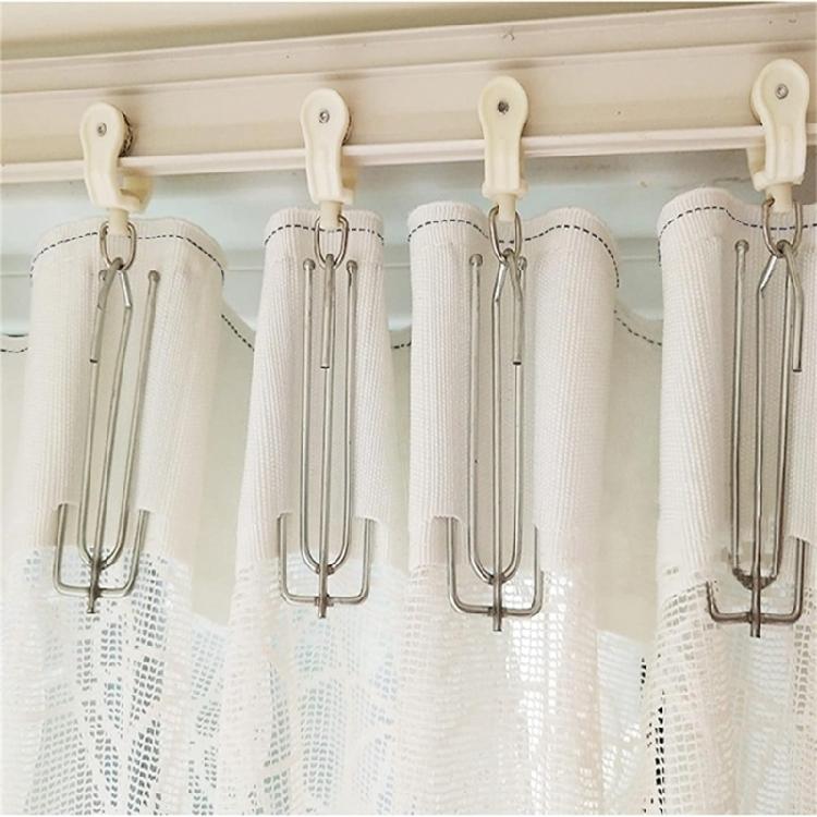 6 Meter Pleat Tape Curtain Heading Tape with 15Pcs 4 Prongs Curtain Pleat Hooks Clips Set Curtain Replacement Accessorie