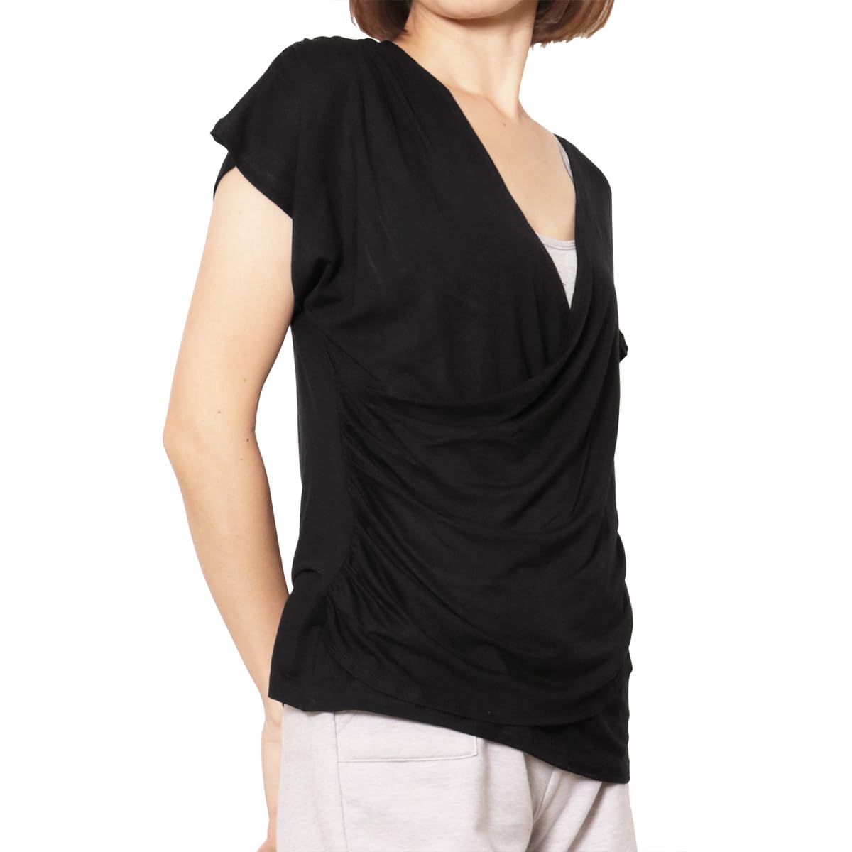 

one Sari Drape Tee in Black Pane(t) Women s Cache-Coeur чёрный