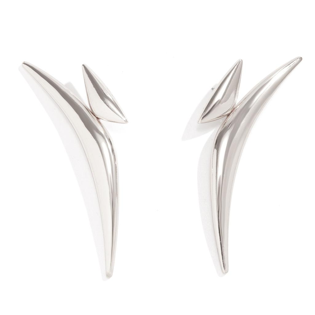 Exaggerated Geometric Triangular Curved Pipe Jewelry Earrings, Cross-border Earrings, Light Luxury and High-end Design Sense, Sharp Corners