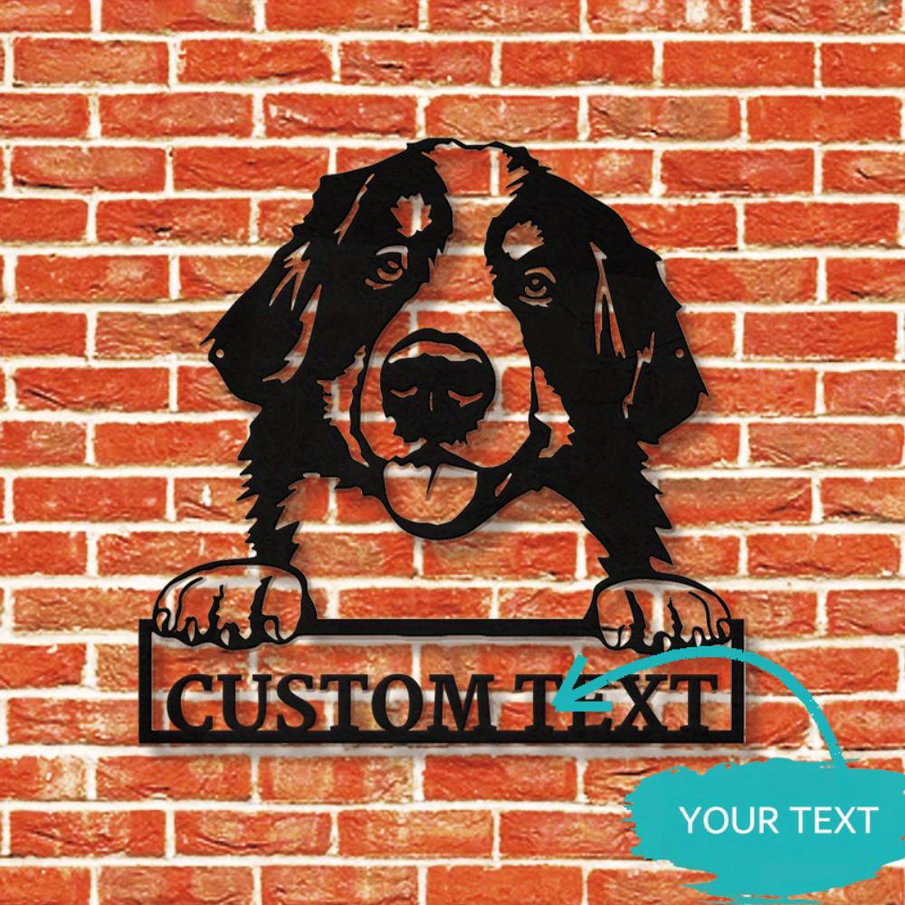 Einzigartige Berner Sennenhund Metall-Wandkunst, Personalisierbares Schild für Hundeliebhaber, Heimdekoration
