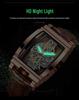 Men's Fashion Tourbillon Genuine Leather Motorcycle Watch - Waterproof & Luminous