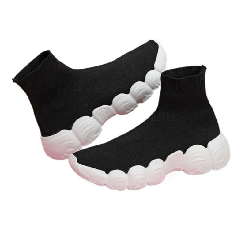 Elastic Socks Shoes Slip-on Casual Sneakers Women Walking Shoes Men High-top Leisure Shoes Knitted Platform Footwear Breathable