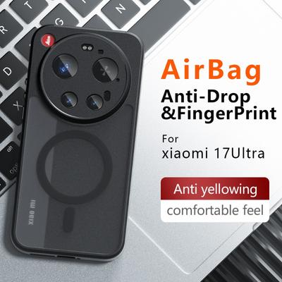 Fundas Magnéticas para Xiaomi 17 Ultra Anti-caídas Cubierta Trasera Mate Esmerilada de PC+TPU Cubierta de Carga Inalámbrica para Xiaomi Mi 17 Ultra