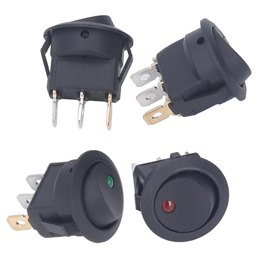 4PCS 12V Round Power Switches 3 Pin 2 Position LED Switch Boat Toggle Rocker Switch 20mm