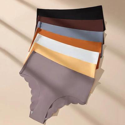 7Pcs Seamless Underwear Women Panties Ice Silk Briefs Sexy Solid Panty High-Rise Traceless Female Lingerie Plus Size XL-4XL