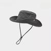 WTEMPO Solid Color Windbreak Rope Sun Hats Couple Spring Summer Hiking Breathable Hats Outdoor Fishing Travel Cowboy Bucket Sun Hats