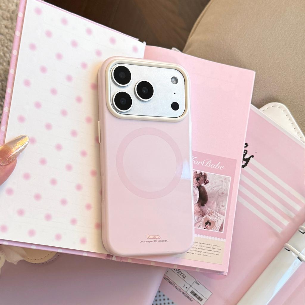 Niche Minimalist Magnetic Case Suitable for Apple 17 Pro Max, iPhone 16, Korean Style Ins Soft Case for 15, Macaron Color
