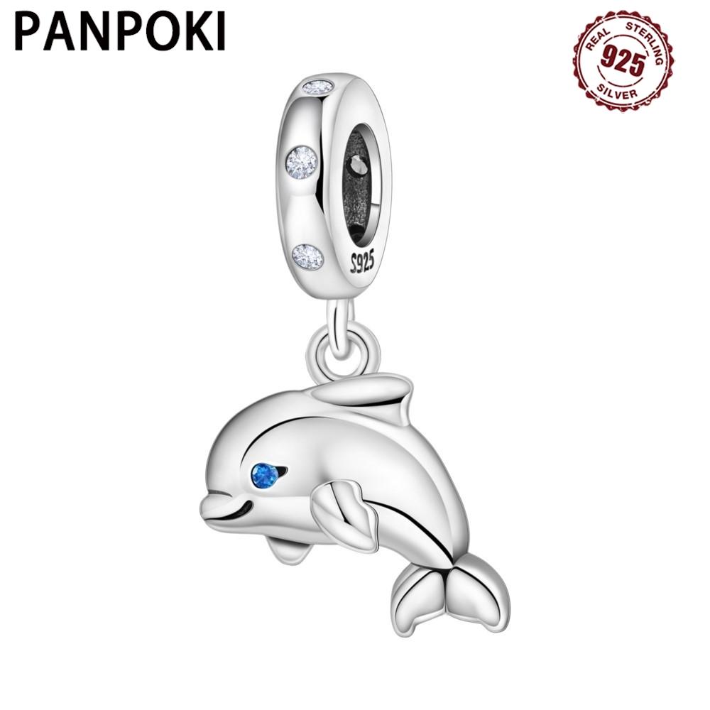 Copper Metal Cute Dolphin Marine Animal Pendant Bead Components Bracelet High Quality Fine Jewelry Charm Bead Components Compatible With High Quality