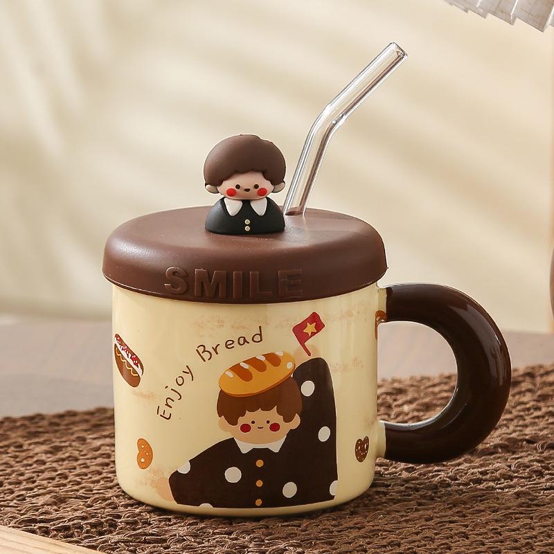 

Retro Boys and Girls Mug Ceramic Couple Water Cup Pair Decoration Home Office Coffee Cup Souvenir 401-500ml