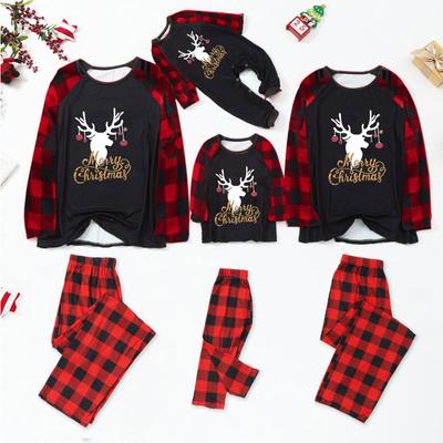 Christmas Women Mom Christmas Printed Blouse Tops+Pants  Family Clothes Pajamas