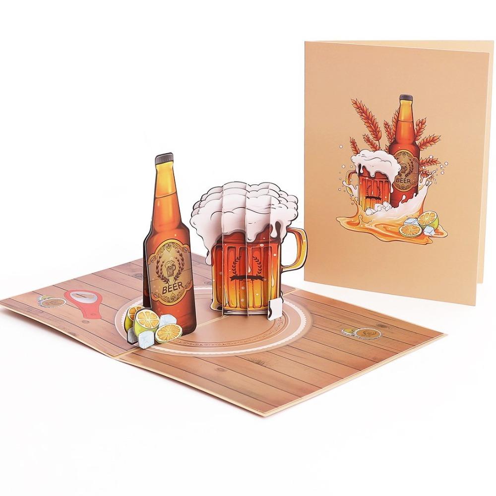 New 3D Happy Birthday Card Pop Up Four-Layer Birthday Cake Gift Card Foldable Best Wishes Father's Day card Gift