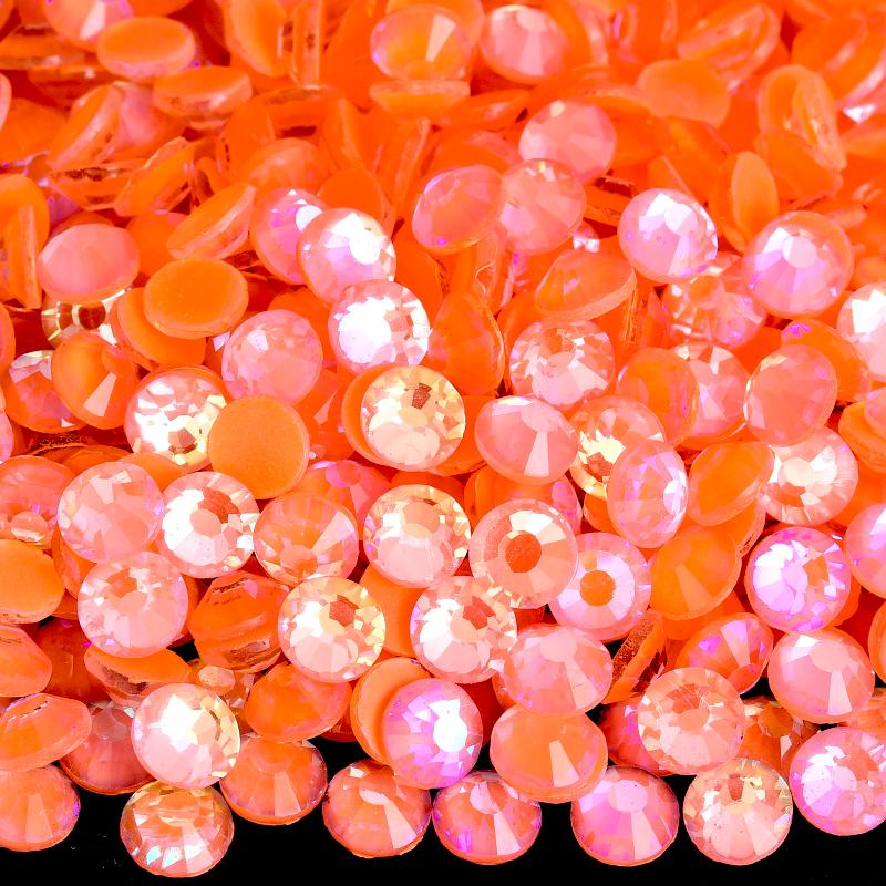 Ready Stock Orange-red Crystal Rhinestones 5A Quality Glass Diamond Bling Bling Rhinestone for Clothes Accessories