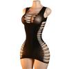 Side Hollow Out Women'S Sexy Bodystockings Transparent Cut-Out Curve Lingerie Teddy Bodysuit Mini Dress